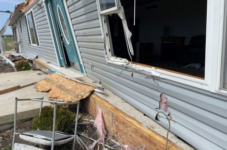 Most of the Johnsons's home was unsalvageable due to the extensive destruction the tornado left behind.