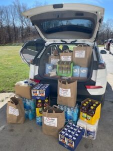 The food drive collections.