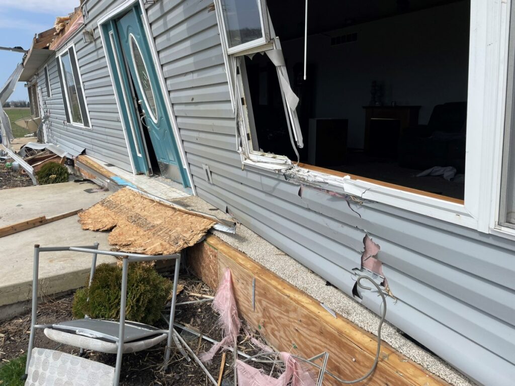 Most of the Johnsons's home was unsalvageable due to the extensive destruction the tornado left behind.