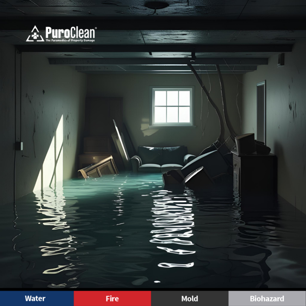basement flood in Lawrenceville
