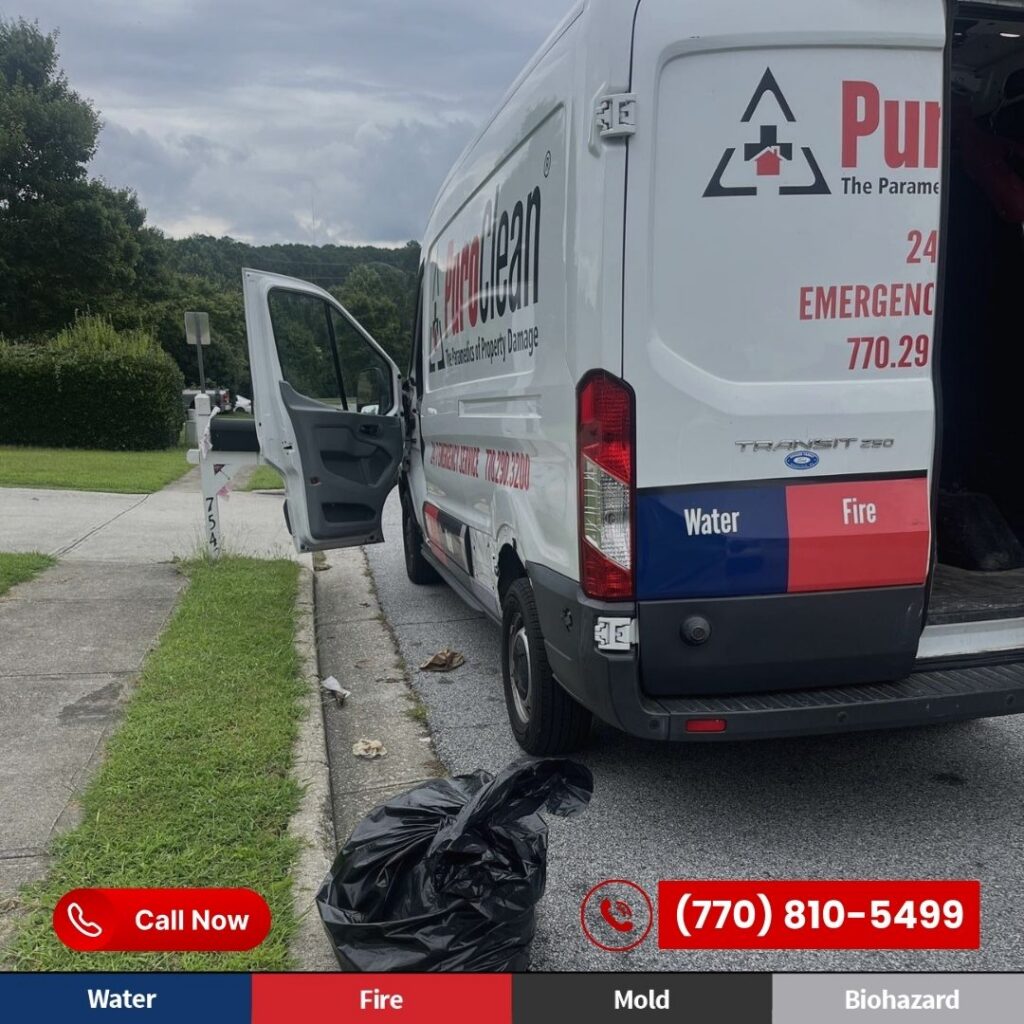 Puroclean of Lawrenceville at a site for water damage cleanup in Lawrenceville