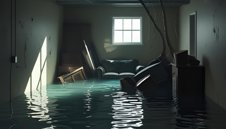 Basement flood in Lawrenceville