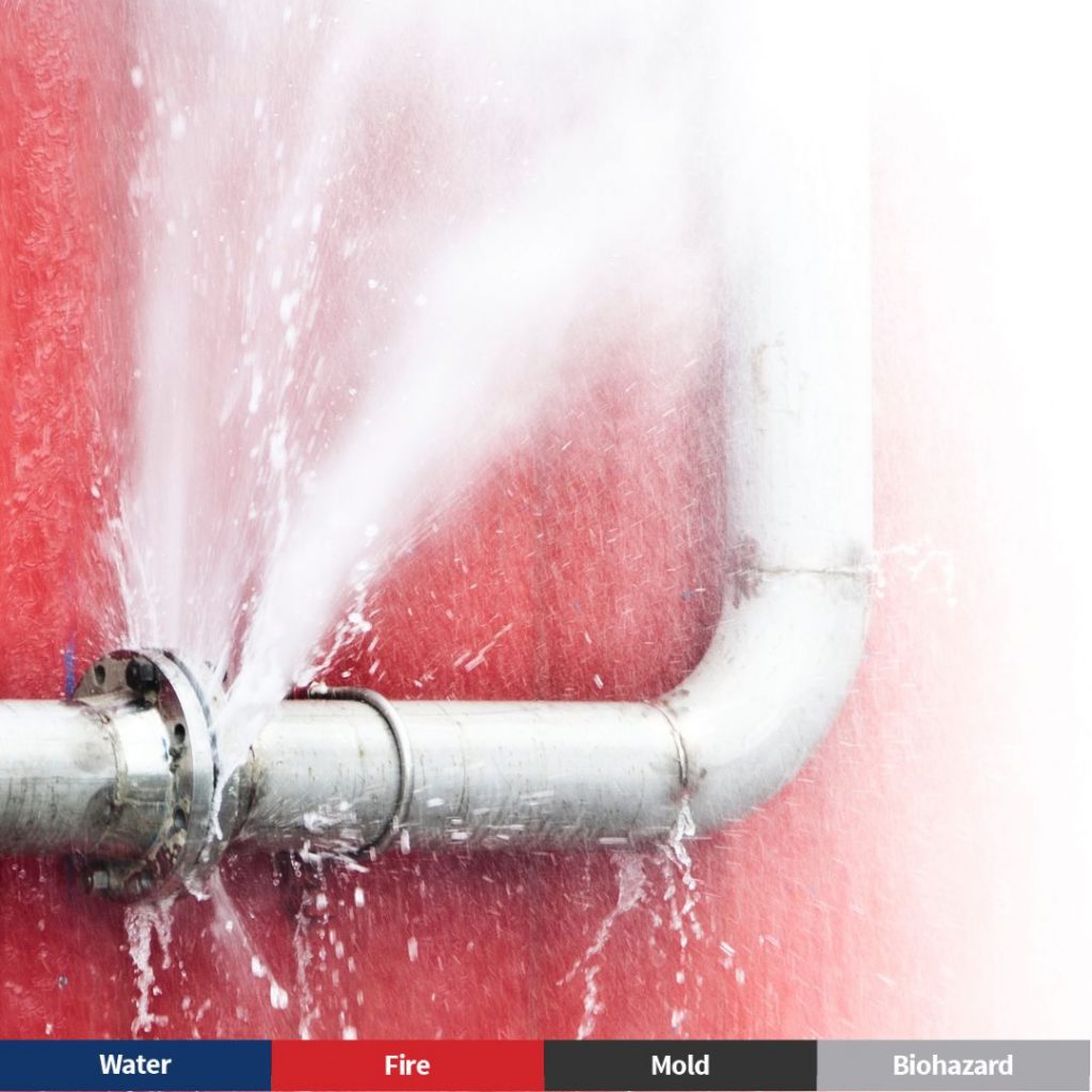 Emergency burst pipe cleanup in Lawrenceville. water damage from burst pipes