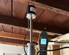 Water mitigation in long beach, california, invasive moisture meter showing once wet structure in now dry