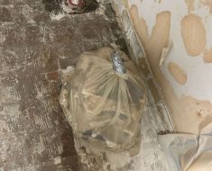 mold remediation irvine, mold waste bagged in heavy duty plastic and sealed with duct tape