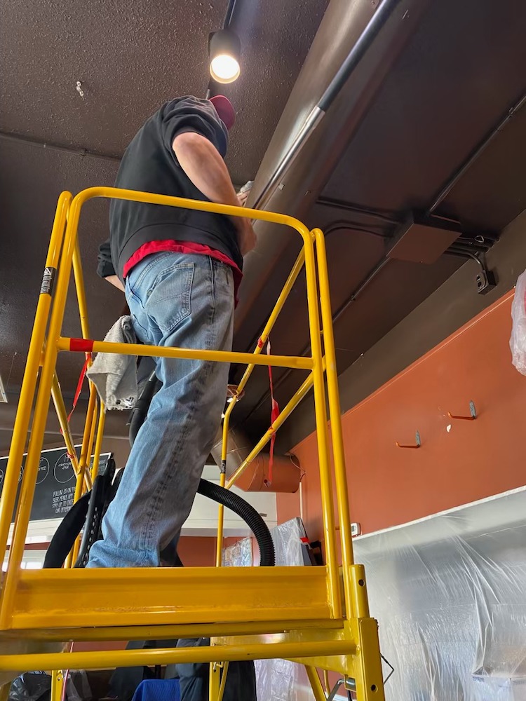 Our technician remediated fire damage in a pizzeria