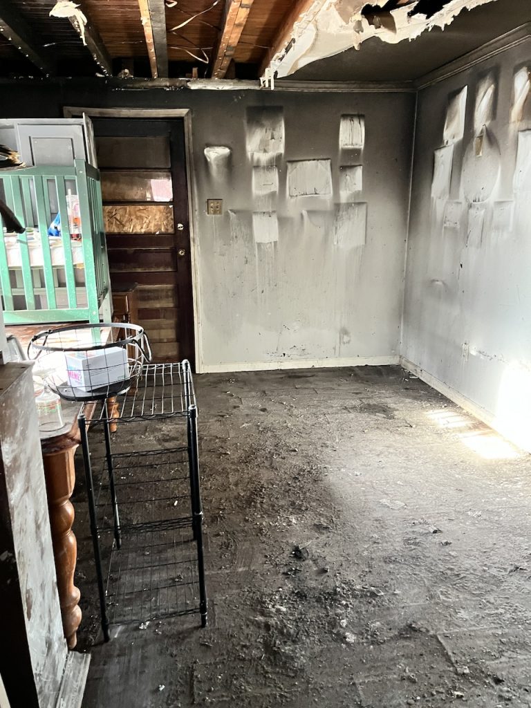 The aftermath of the holiday house fire.