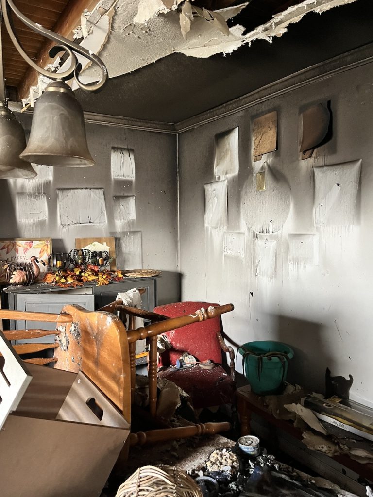 The aftermath of the holiday house fire.