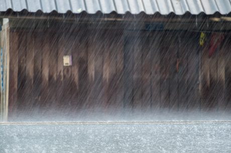 Heavy Rain on Asphalt Road