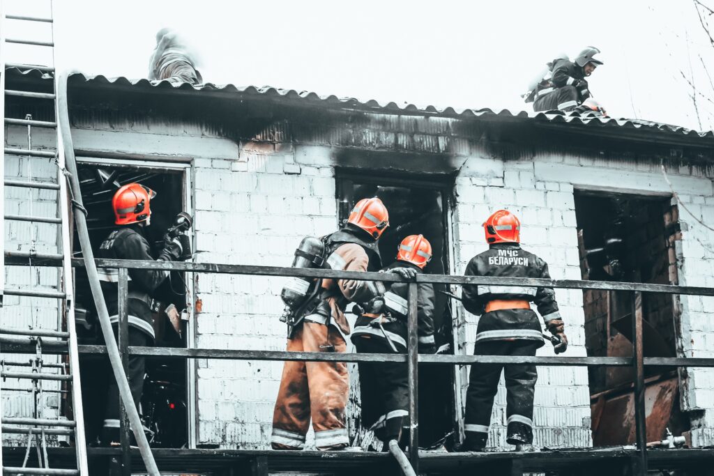 Firefighter preparing for a life-saving mission