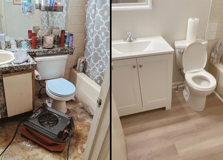 Before and after of a bathroom reconstruction service