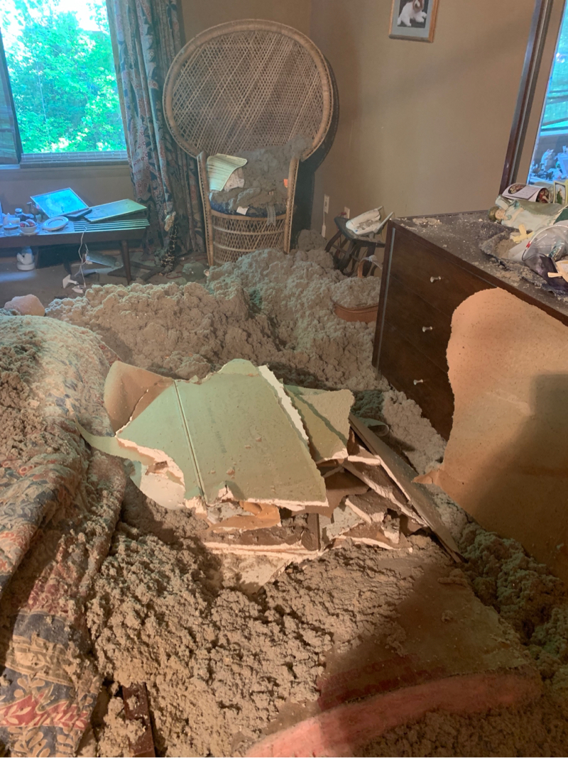 collapsed ceiling emergency cleanup