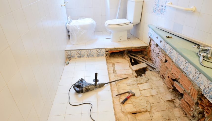 bathroom water damage repair