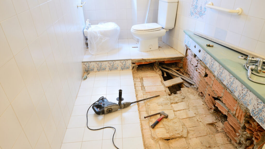 bathroom water damage repair