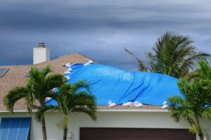 roof protection, tarp, storm, water damage