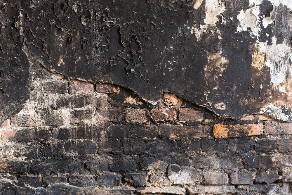 fire damaged walls