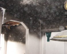 Hall damaged by fire before fire damage restoration by PuroClean of South Miami Miami FL