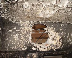 Wall damaged by fire before fire damage remediation by PuroClean of South Miami Miami FL