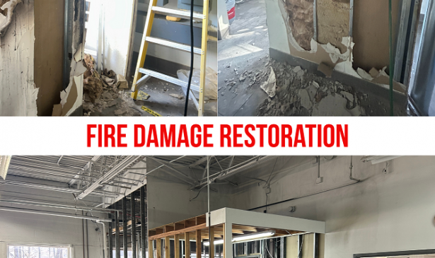 Fire-damaged warehouse where oriental rugs were being cleaned—PuroClean was on-site to assess the damage and restore the space with expert, effective cleaning solutions.