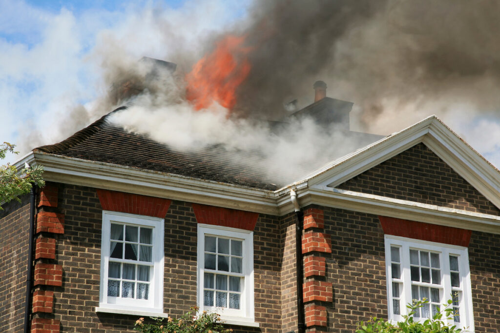 smoke and soot damage after a fire