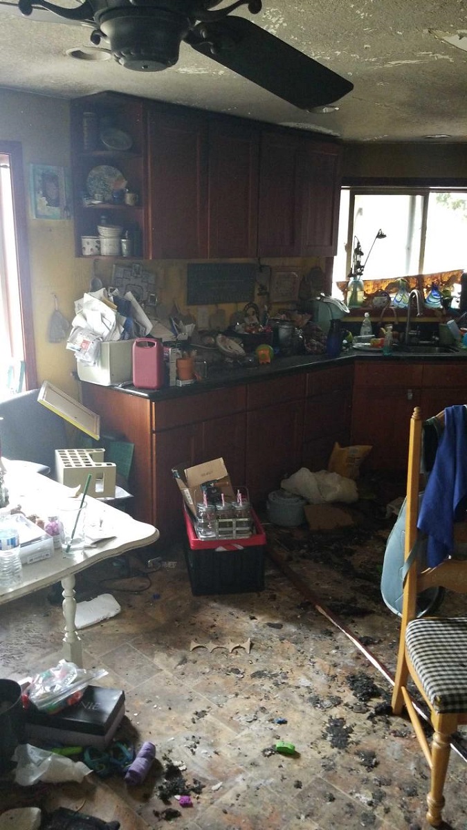 Kitchen - fire damage restoration