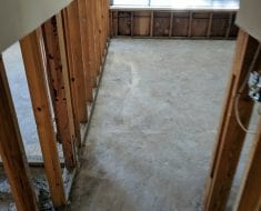 Side view of drywall removal by PuroClean of Naples FL