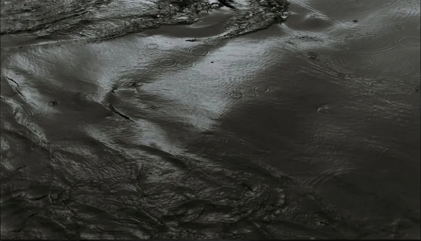 Dark, murky water with ripples and reflections, illustrating the concept of black water.