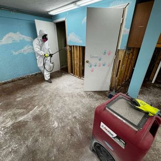 Water damage restoration after wet drywall removal
