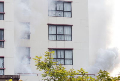 smoke damage to apartment building