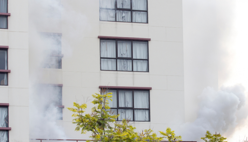 smoke damage to apartment building