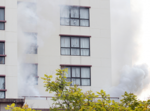 smoke damage to apartment building