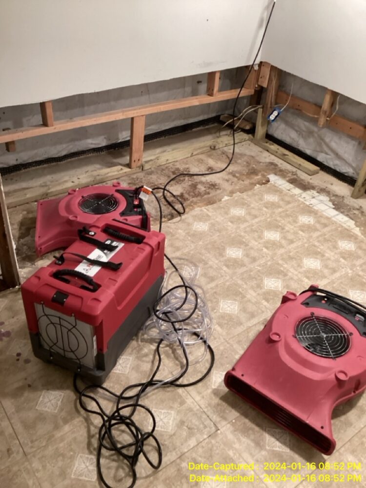 water mitigation after basement flooding in Norristown