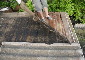 Old roof repair from asbestos