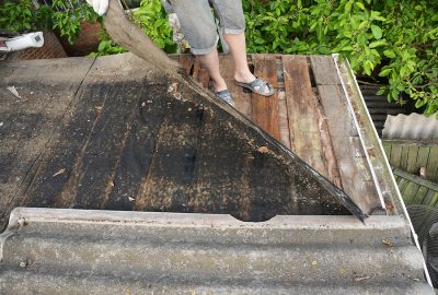 Old roof repair from asbestos