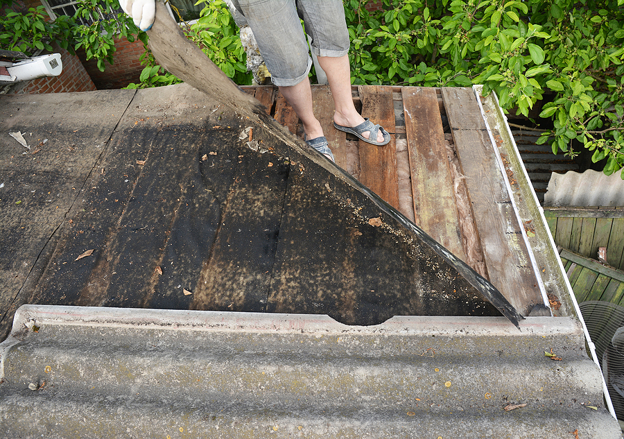 Old roof repair from asbestos