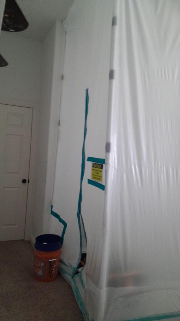 The contaminated area is sealed off.