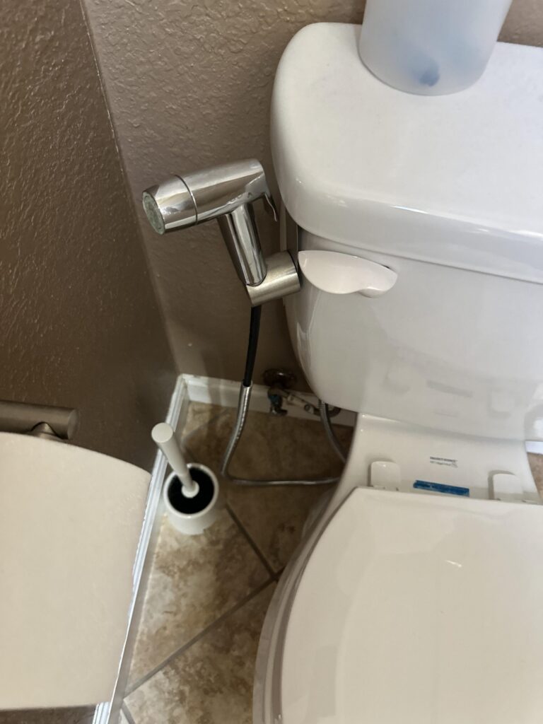 A broken bidet resulted in water damage in the bathroom and several other rooms.
