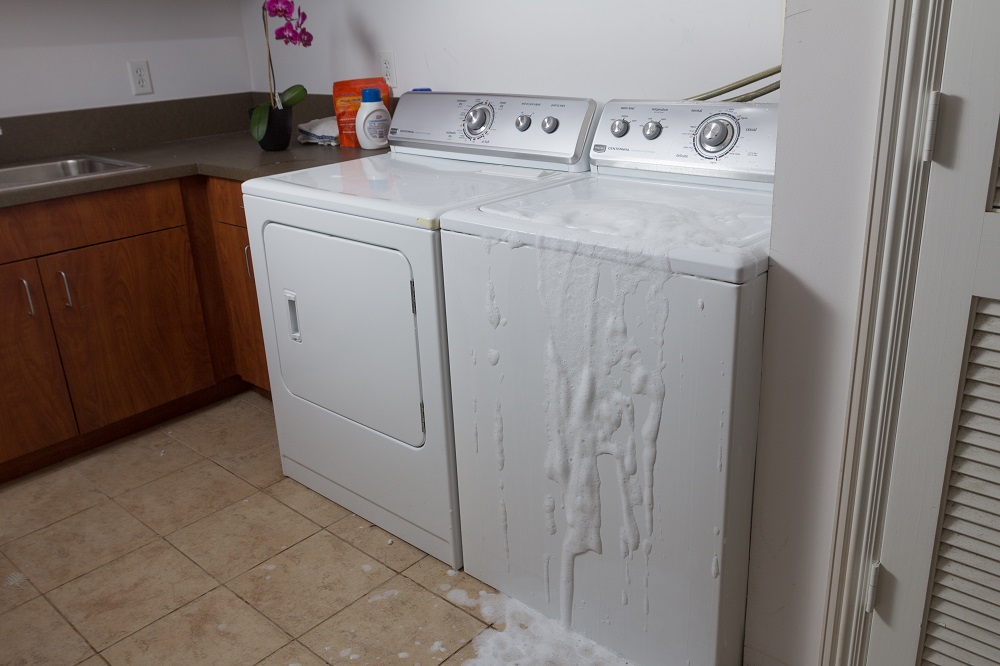 a washing machine that overflowed