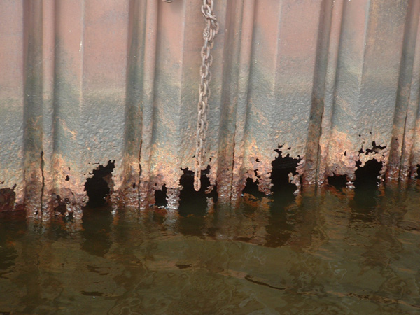 Corrosion on metal components near the coast