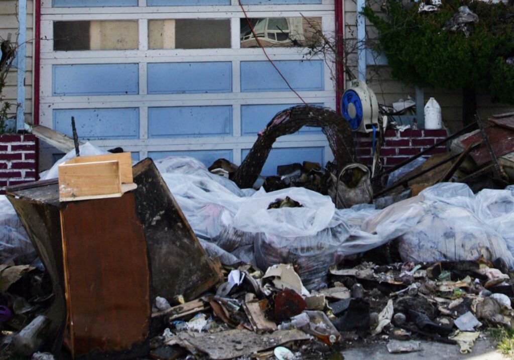 Debris from after a fire
