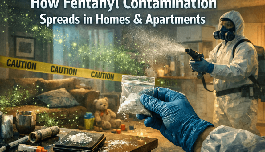 Fentanyl contamination spreading across surfaces inside a Los Angeles home