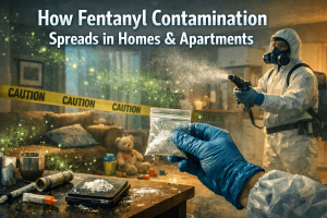 Fentanyl contamination spreading across surfaces inside a Los Angeles home