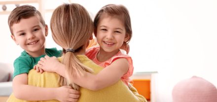 happy kids with their babysitter air duct cleaning Fort Lauderdale