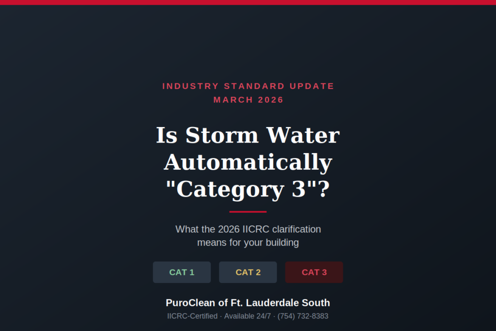 Category 3 water damage storm classification 2026