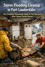 Storm flooding cleanup in Fort Lauderdale