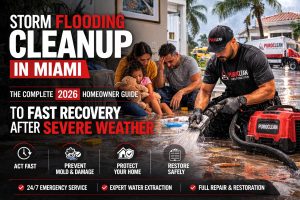 Storm flooding cleanup in Miami