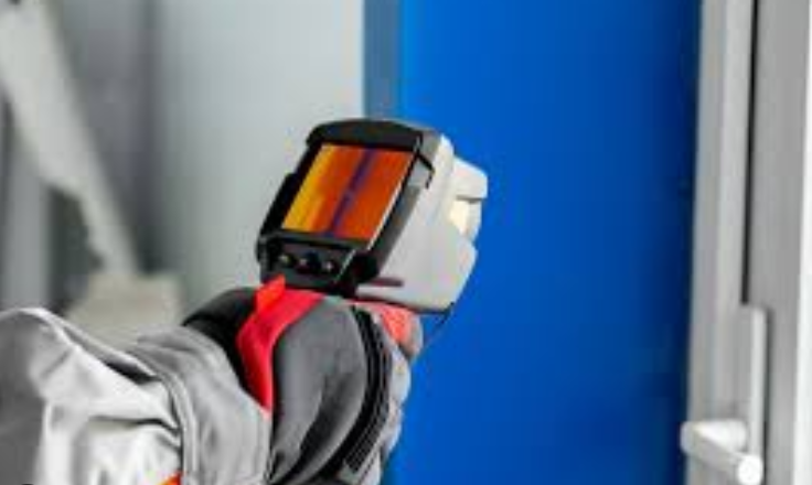 water damage restoration near me technician using thermal imaging camera to detect hidden moisture