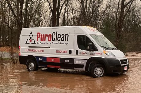 Pennsylvania Flood Prevention PurocLEAN OF Plymouth Meeting bus on a move