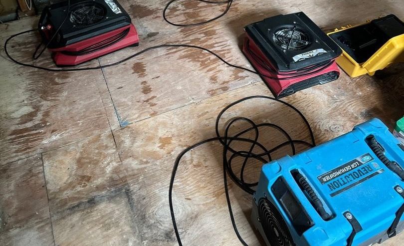 water damaged kitchen