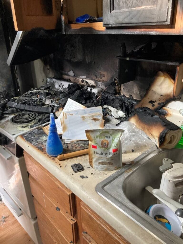 Fire damage from home business fire
